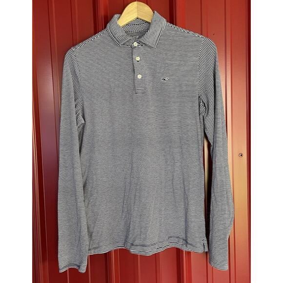 Vineyard Vines Top Edgartown Polo Stretch Slim Fit Golf Nautical Stripe XLarge - Picture 1 of 7